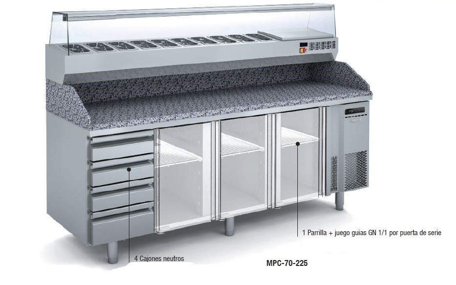 mesa refrigerada pizzerias fondo 700 docriluc