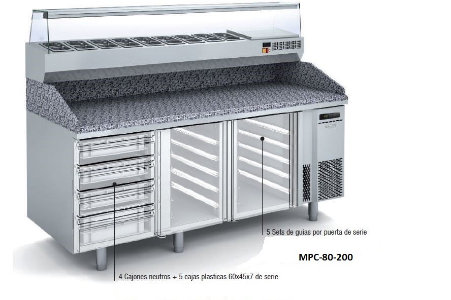 mesa refrigerada pizzerias fondo 800 docriluc