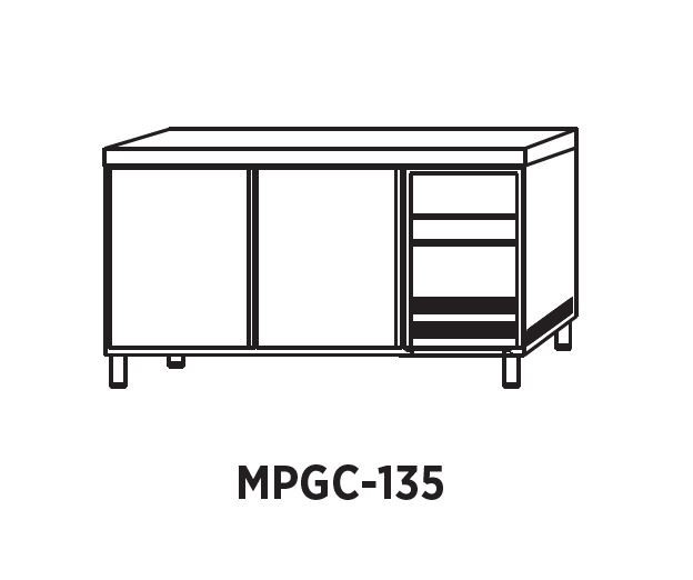 MESAS REFRIGERADA GASTRONORM SERIE GN 1/1 CON PUERTAS PASANTES