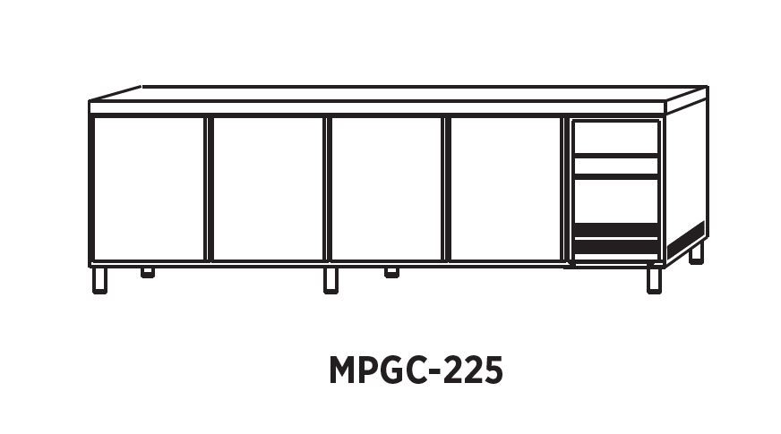 MESAS REFRIGERADA GASTRONORM SERIE GN 1/1 CON PUERTAS PASANTES